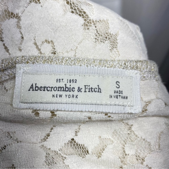 Abercrombie & Fitch 3/4 Sleeve Lace & Gold Knit Top - Picture 5 of 7